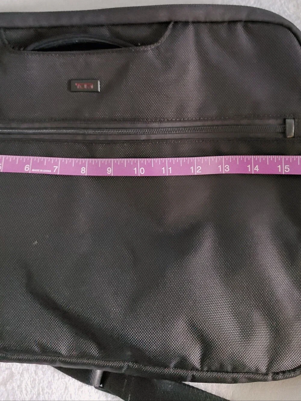 Tumi Laptop Briefcase Messenger Bag Black Nylon With STRAP EUC
